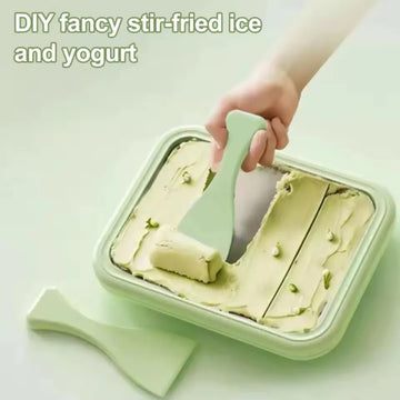 🥶 DIY Ice Cream Roll Maker – Fried Yogurt & Dessert Pan with Scrapers 🍨