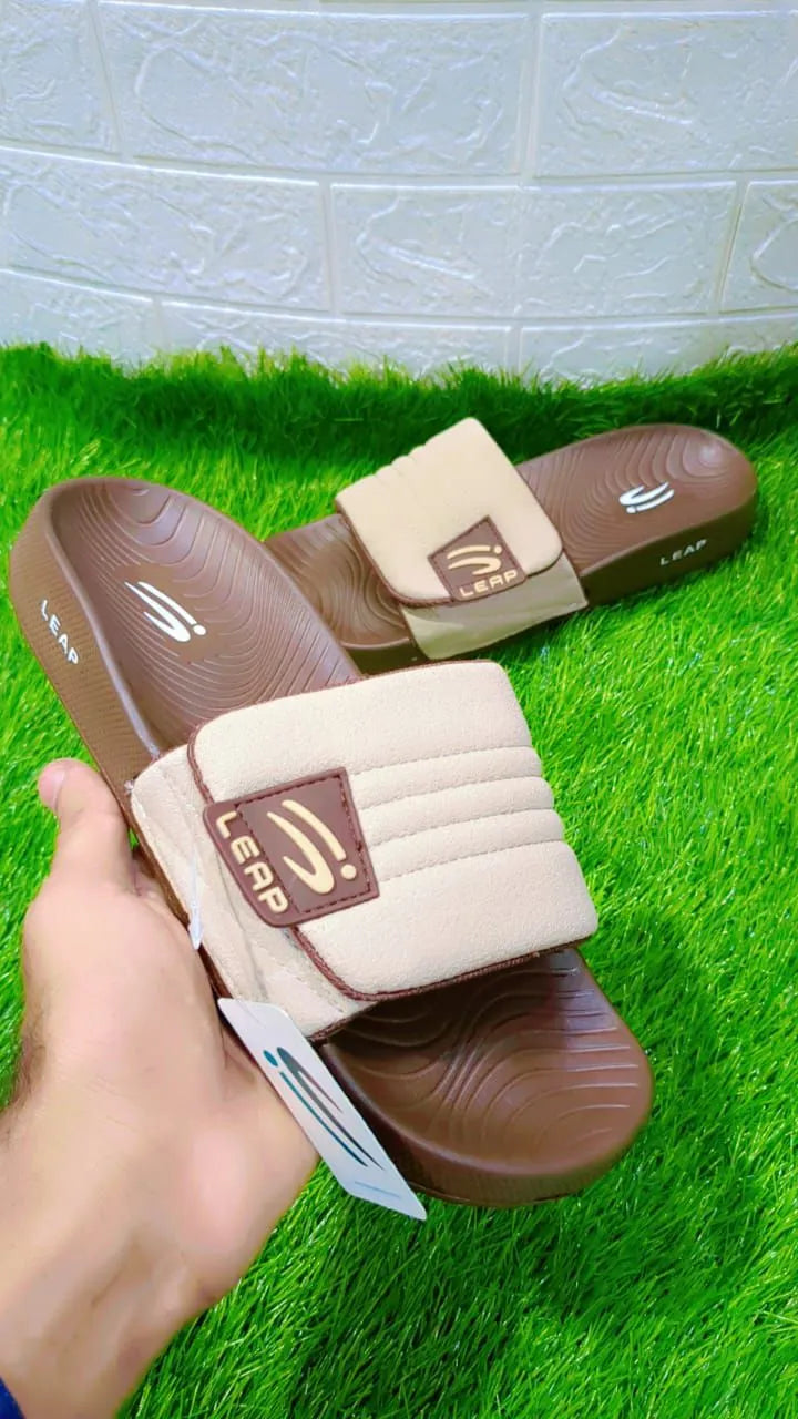 LEAP Premium Comfortable Soft Slide Slippers - Lightweight Non-Slip Indoor Outdoor Casual Sandals for Men different sizes