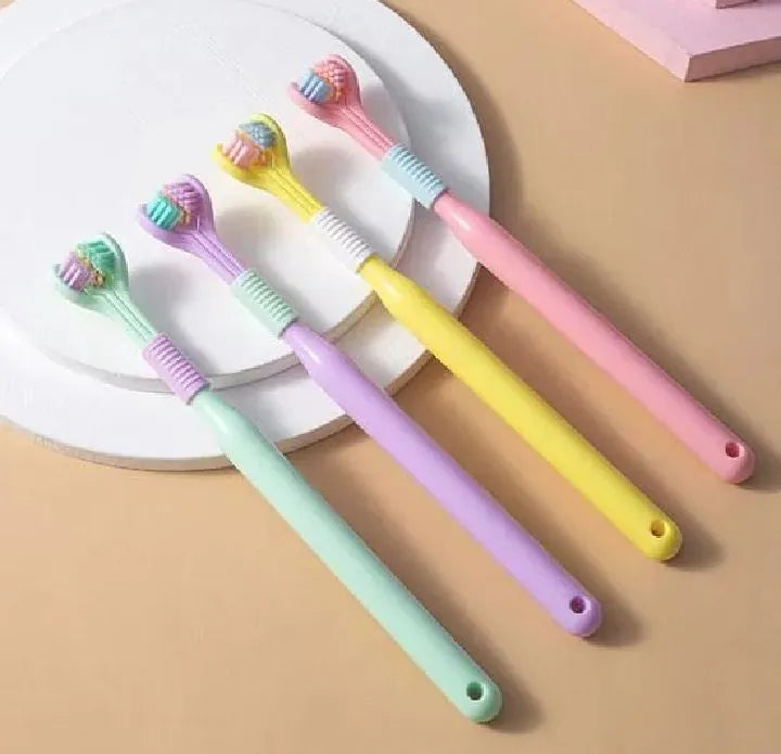 3-Sided Toothbrush for Adults & Kids - 360 Degree Teeth Cleaning Soft Bristle Oral Care Brush - Deep Clean Manual Toothbrush for Complete Dental Hygiene