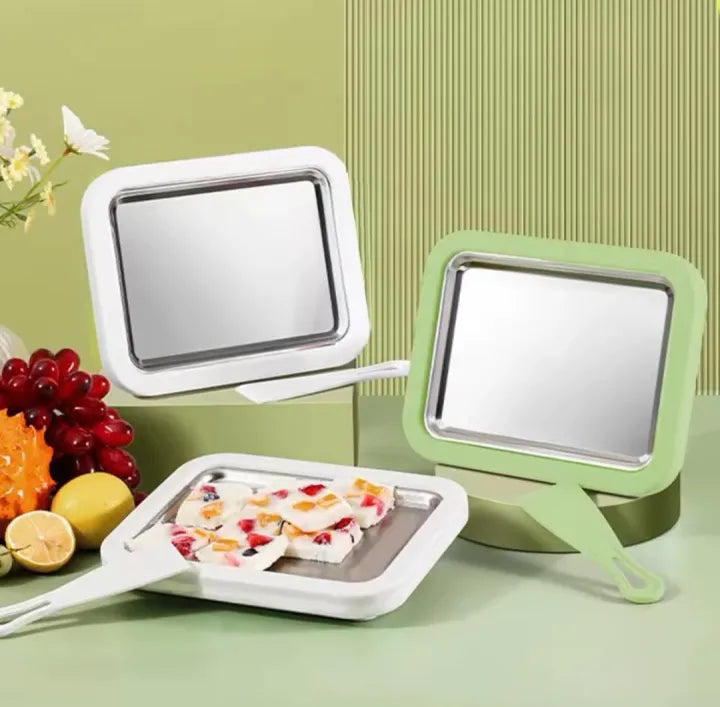 🥶 DIY Ice Cream Roll Maker – Fried Yogurt & Dessert Pan with Scrapers 🍨