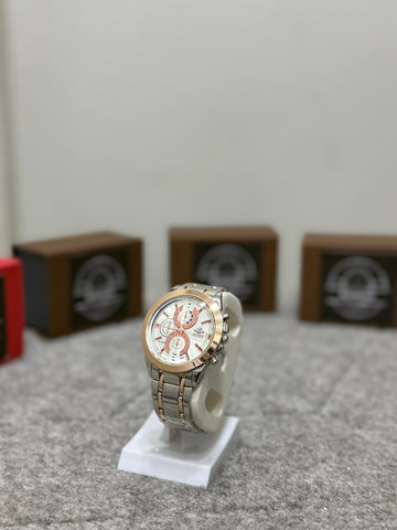 Makran Leather Strap Quartz Watch Set - Pack of 2