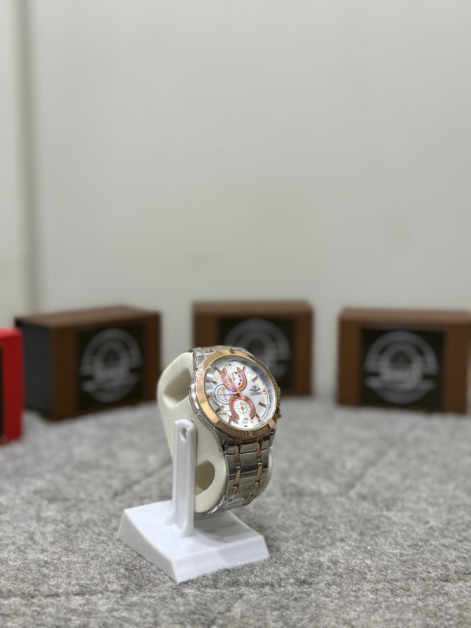 Makran Leather Strap Quartz Watch Set - Pack of 2