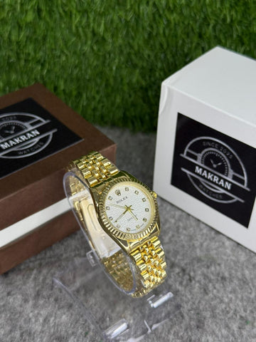 Luxury Gold Dial Women Watch – Elegant Crystal Style Bracelet