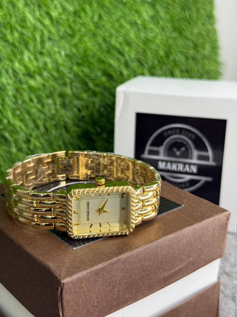 Michael Kors Gold-Tone Rectangular Ladies Watch – Elegant Luxury Design