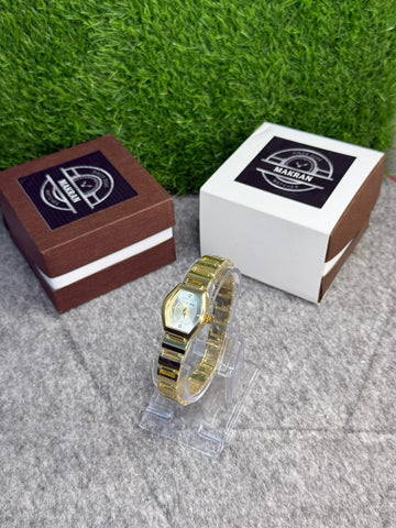 Modern Geometric Gold Ladies' Watch – Hexagon Luxe Edition