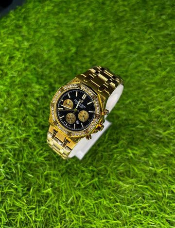 WAudemars Piguet Branded Watch for Men's - Golden Black